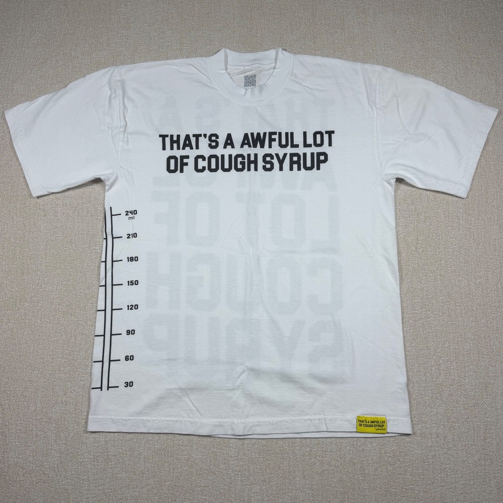 Thats A Awful Lot Of Cough Syrup Desto Dubb White Graphic T-Shirt Mens Medium‎